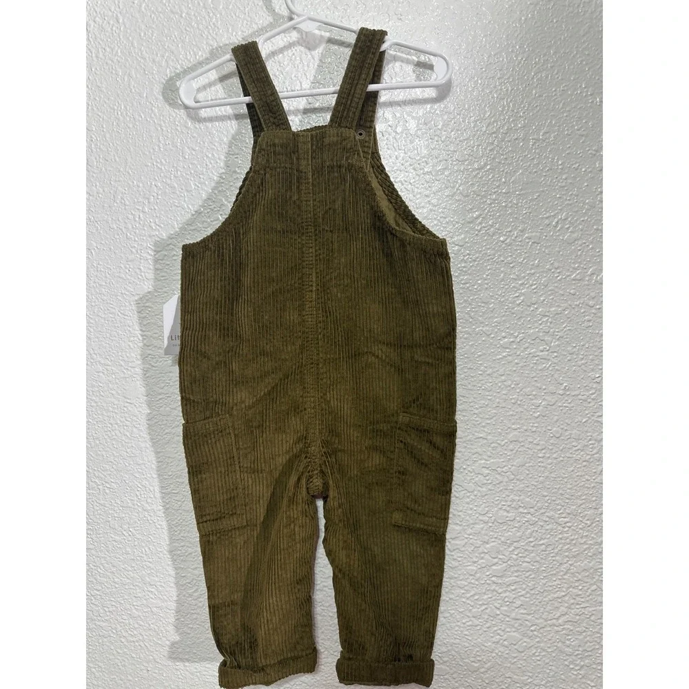 NWT Little Co. by Lauren Conrad Corduroy Overalls Baby  Sz 24 Months Olive Green